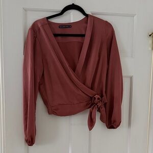 Abercrombie & Fitch Women's Wrap Blouse - Deep Rose